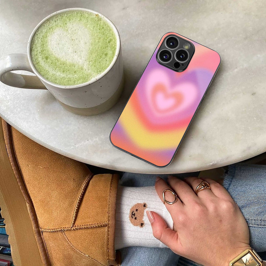 Y2K Rainbow Hearts Phone Case for Iphone 13 | Glass Case