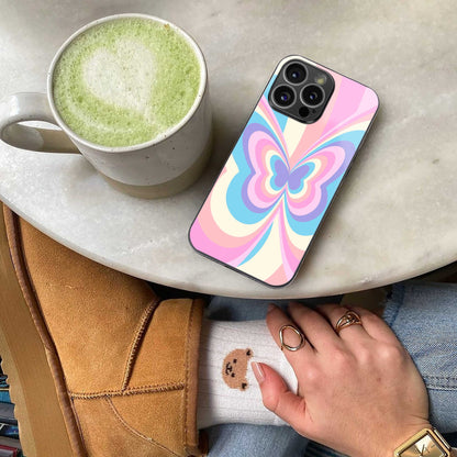 Y2K Vibrant Butterfly luxury glass phone case for iPhone 16 | scratch and drop resistant