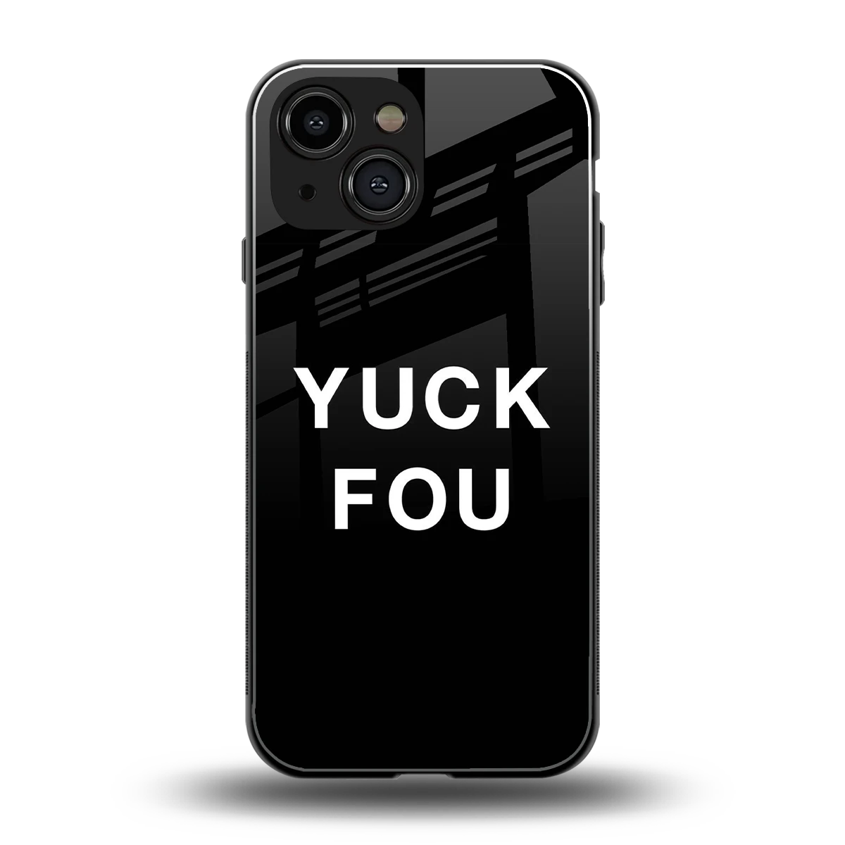 Yuck Fou back phone cover | glass case for iphone 13 mini