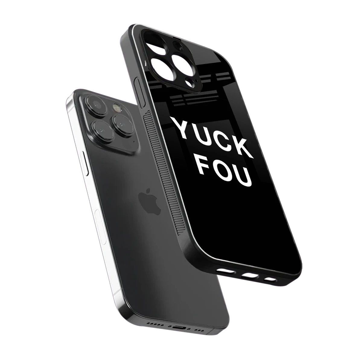 Yuck Fou sleek iphone 14 pro max cover with tempered glass back and TPU edges