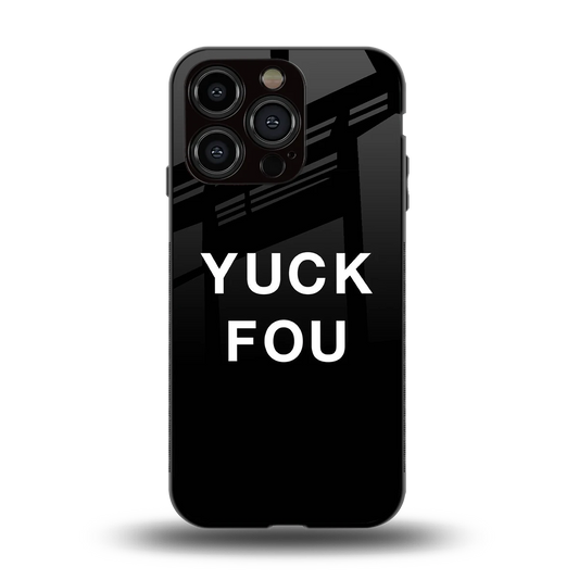 Yuck Fou back phone cover | glass case for iphone 14 pro