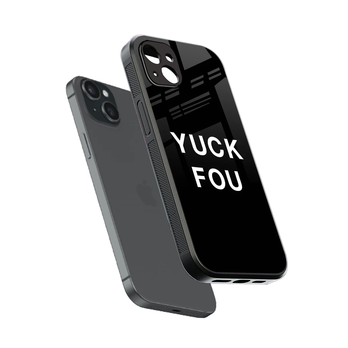 Yuck Fou sleek iphone 15 plus cover with tempered glass back and TPU edges