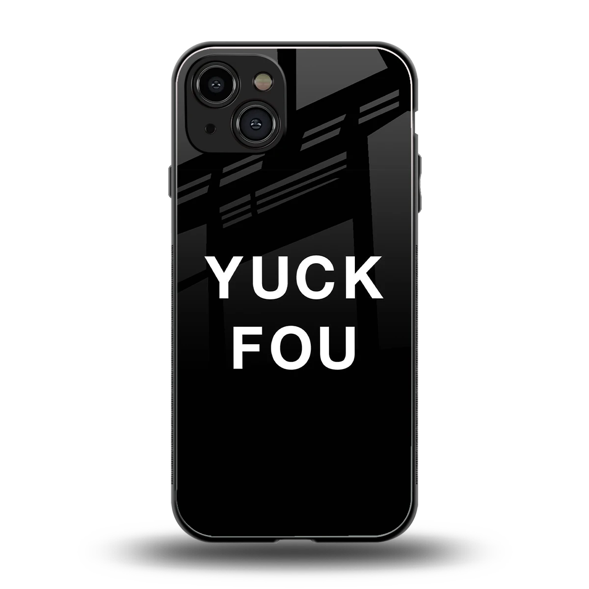 Yuck Fou back phone cover | glass case for iphone 15