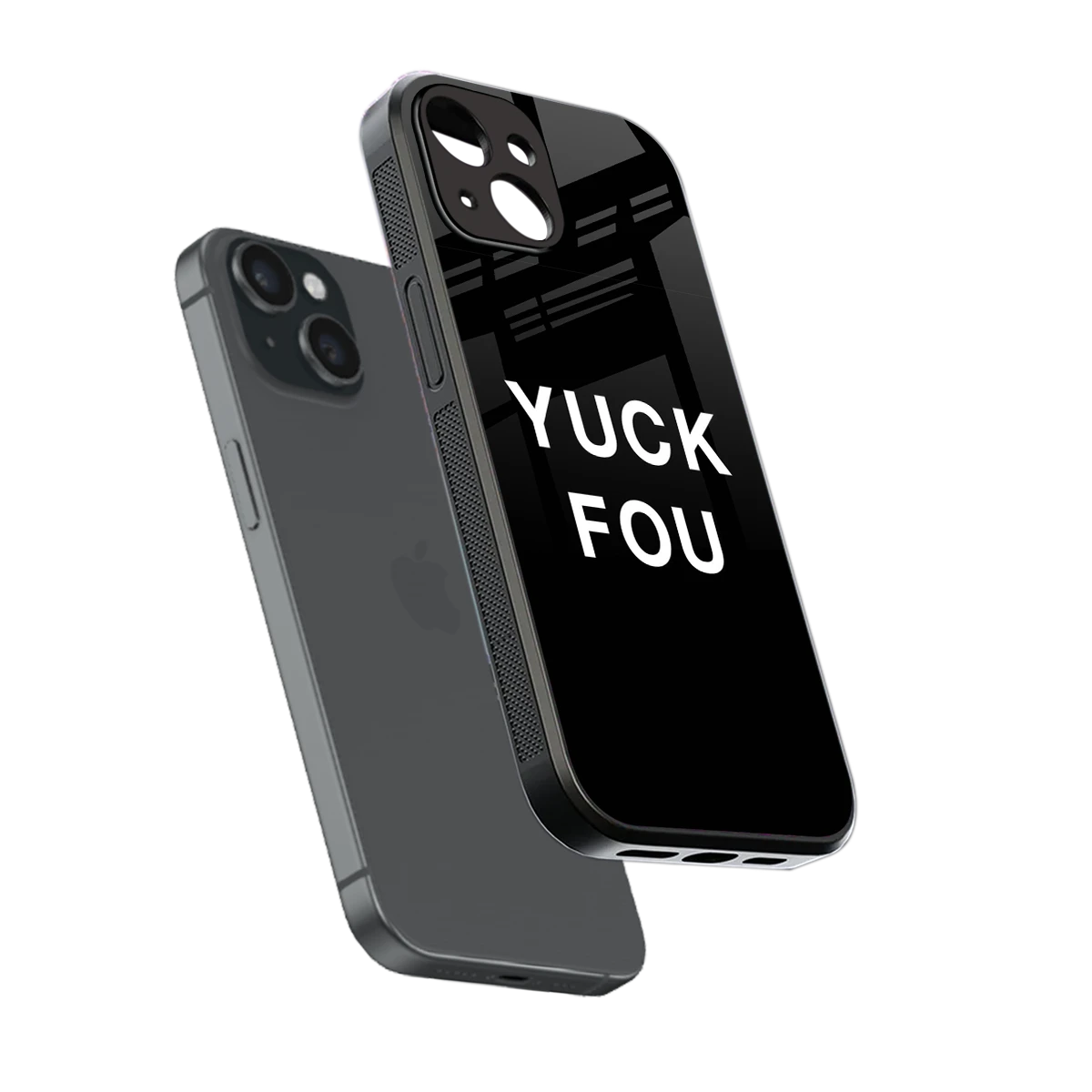 Yuck Fou sleek iphone 15 cover with tempered glass back and TPU edges