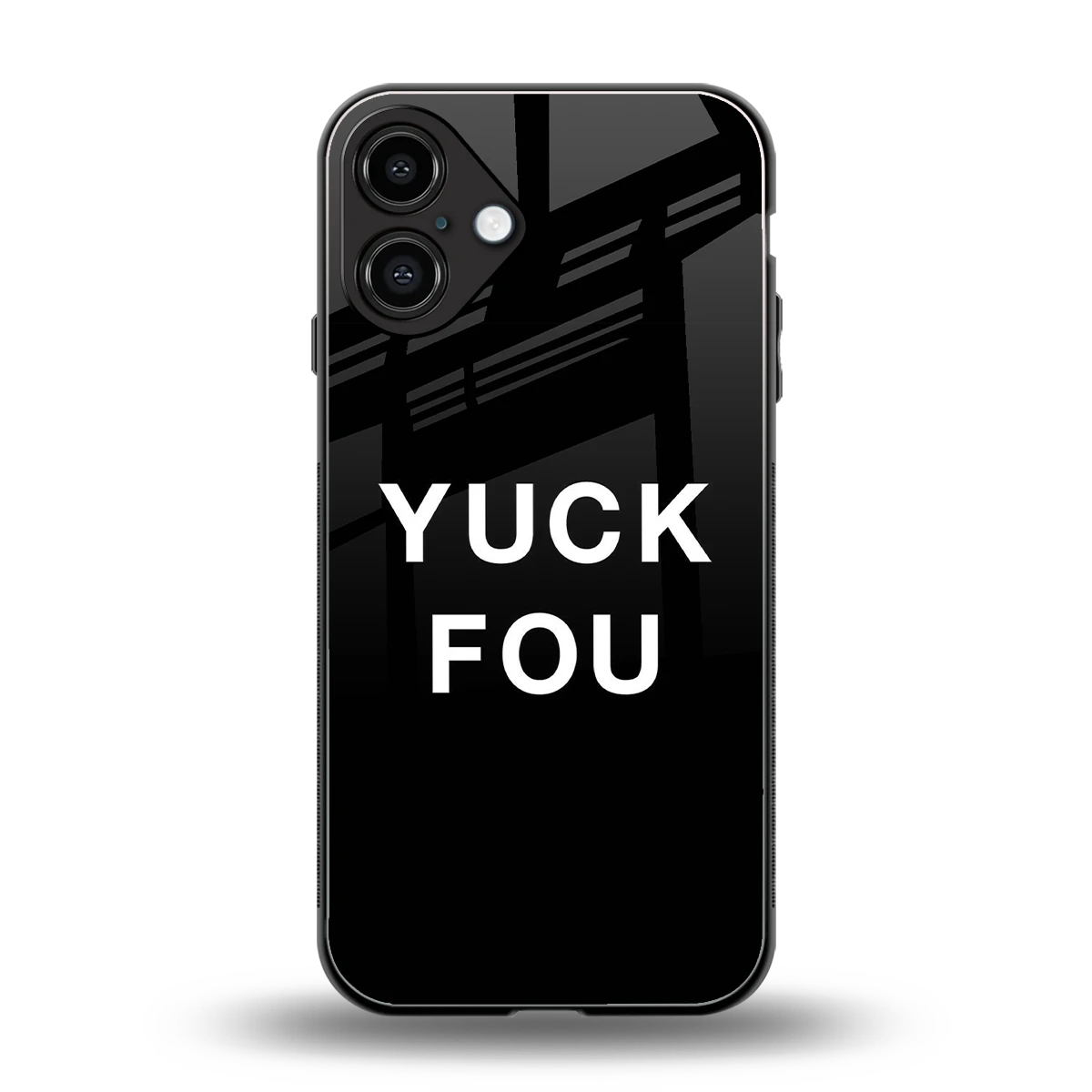 Yuck Fou back phone cover | glass case for iphone 16 plus
