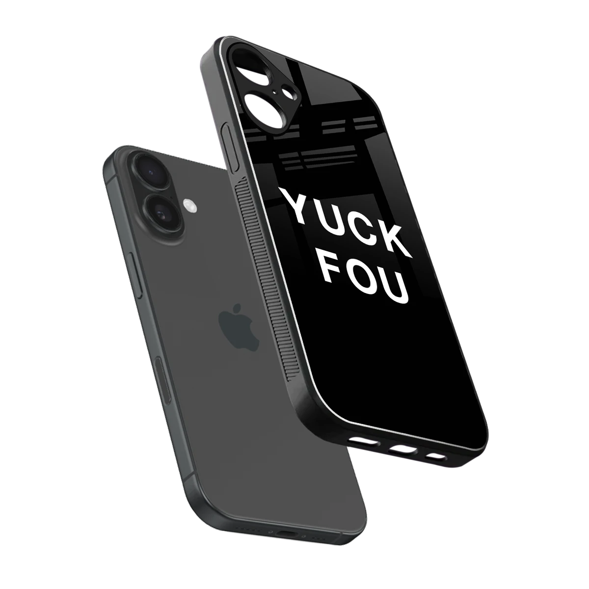 Yuck Fou sleek iphone 16 plus cover with tempered glass back and TPU edges