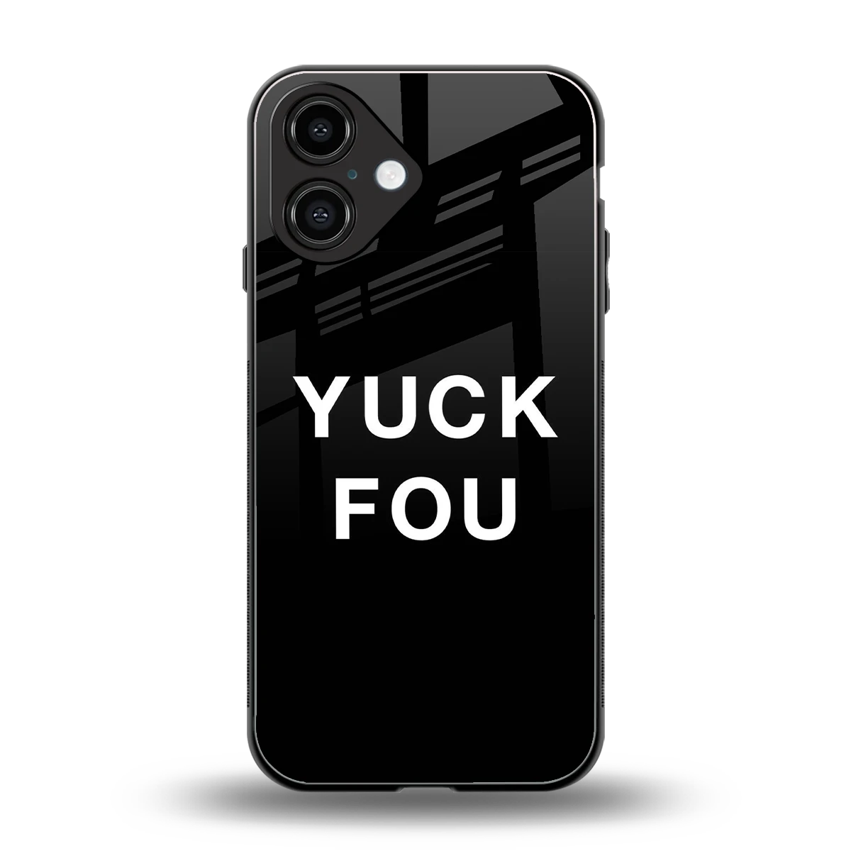 Yuck Fou back phone cover | glass case for iphone 16