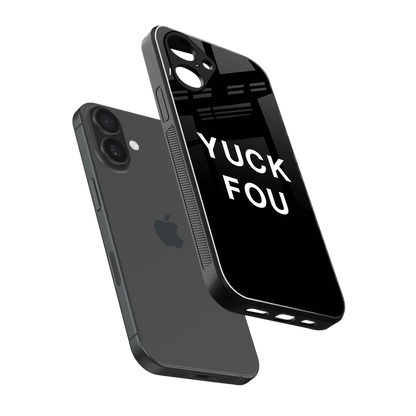 Yuck Fou sleek iPhone 16 cover with tempered glass back and TPU edges