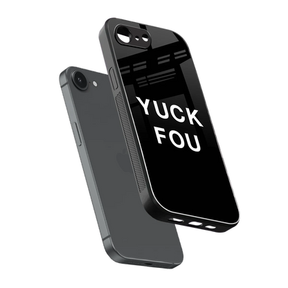 Yuck Fou sleek iphone 16e cover with tempered glass back and TPU edges