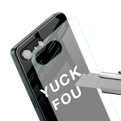 Yuck Fou stylish phone case for iphone 16e | glossy glass and slim fit