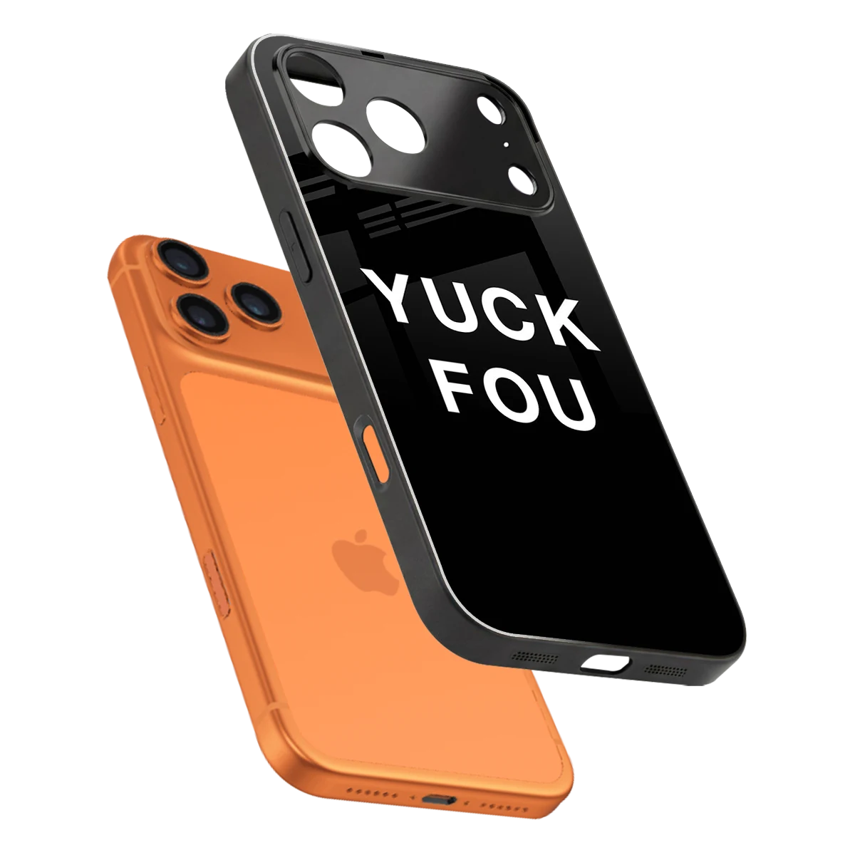 Yuck Fou sleek iphone 17 pro cover with tempered glass back and TPU edges