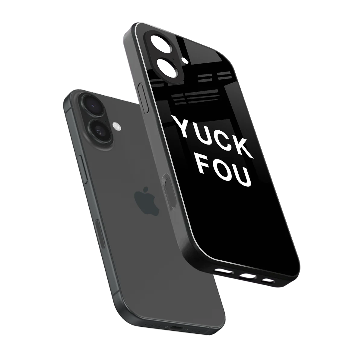 Yuck Fou sleek iphone 17 cover with tempered glass back and TPU edges