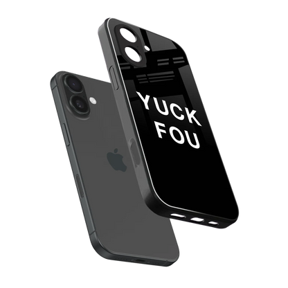 Yuck Fou sleek iphone 17 cover with tempered glass back and TPU edges