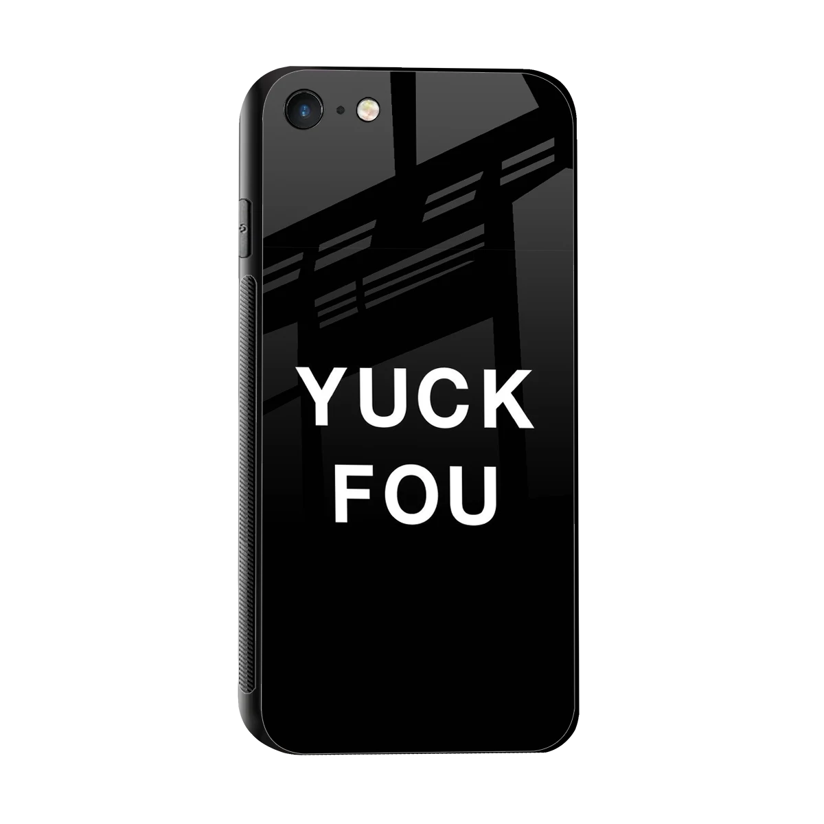 Yuck Fou sleek iphone 7 cover with tempered glass back and TPU edges
