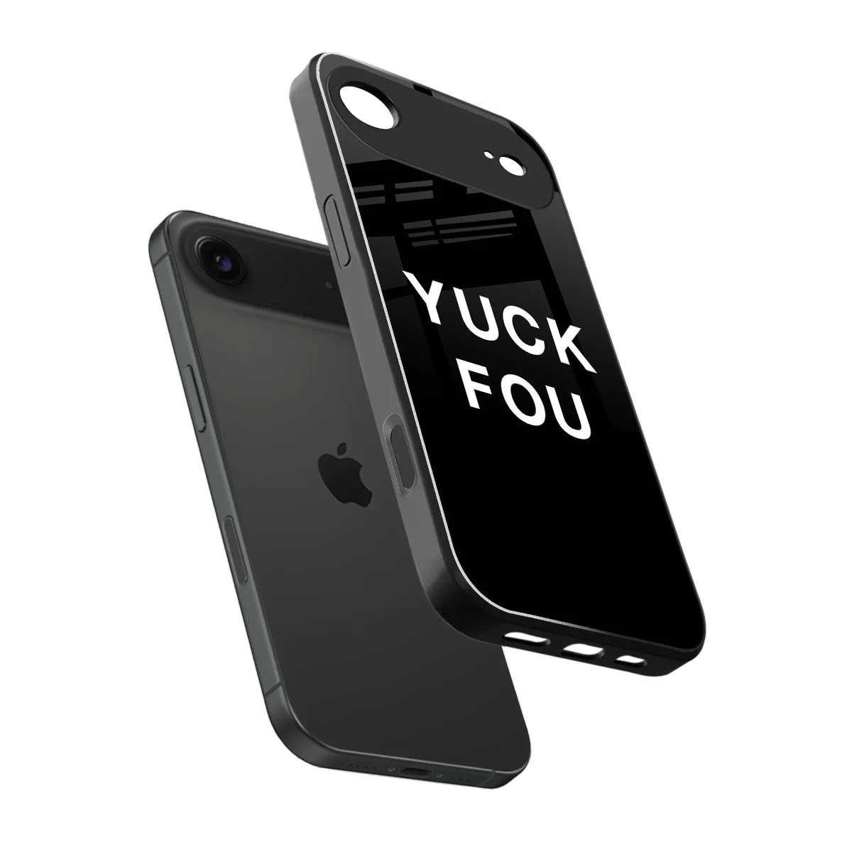 Yuck Fou sleek iphone air cover with tempered glass back and TPU edges
