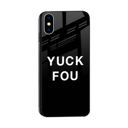 Yuck Fou sleek iphone xs cover with tempered glass back and TPU edges