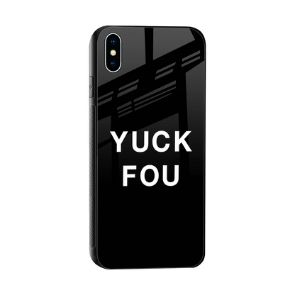 Yuck Fou sleek iphone xs max cover with tempered glass back and TPU edges