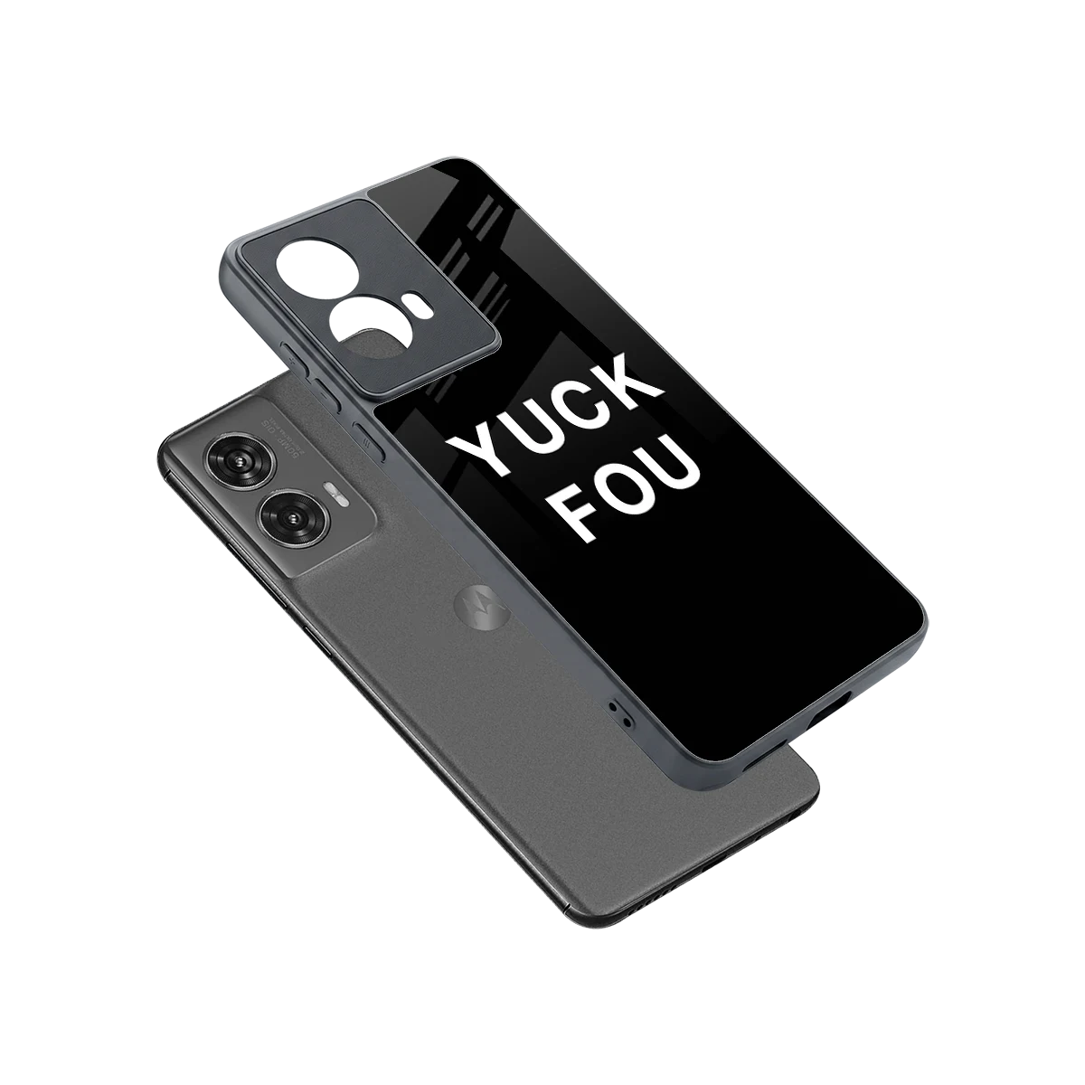 Yuck Fou sleek motorola edge 50 fusion cover with tempered glass back and TPU edges