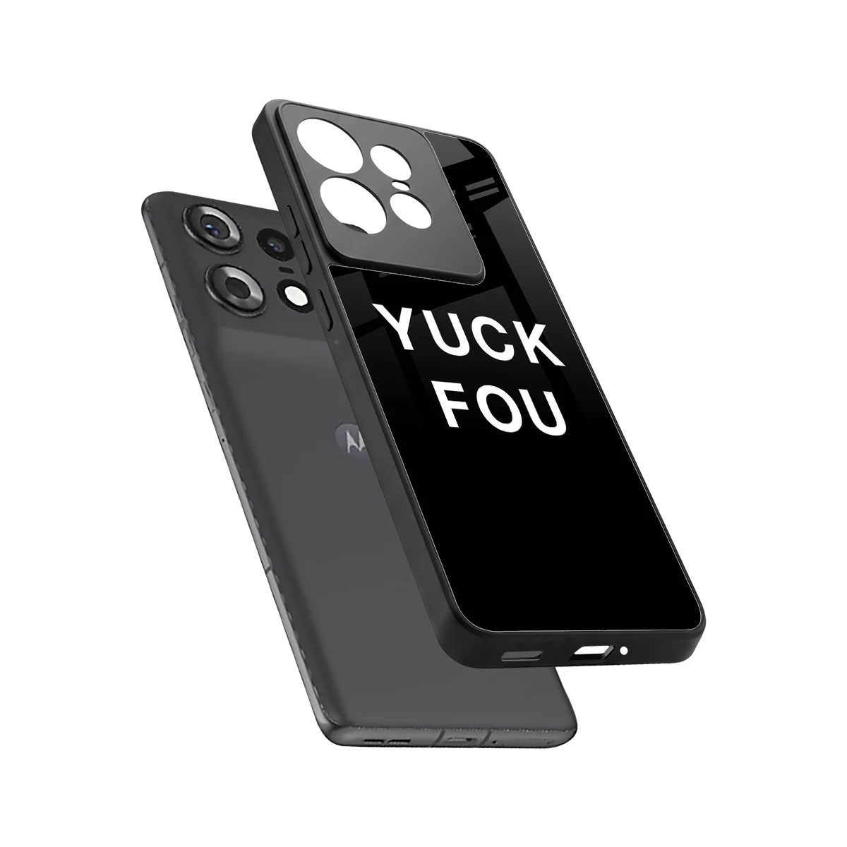 Yuck Fou sleek motorola edge 50 pro cover with tempered glass back and TPU edges