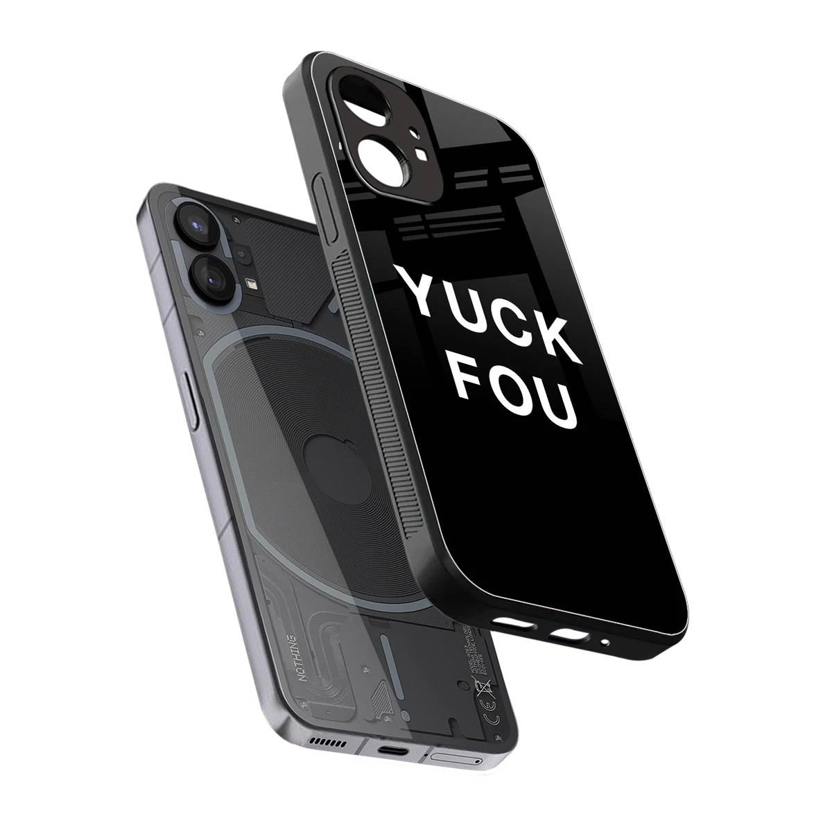 Yuck Fou sleek nothing phone 1 cover with tempered glass back and TPU edges
