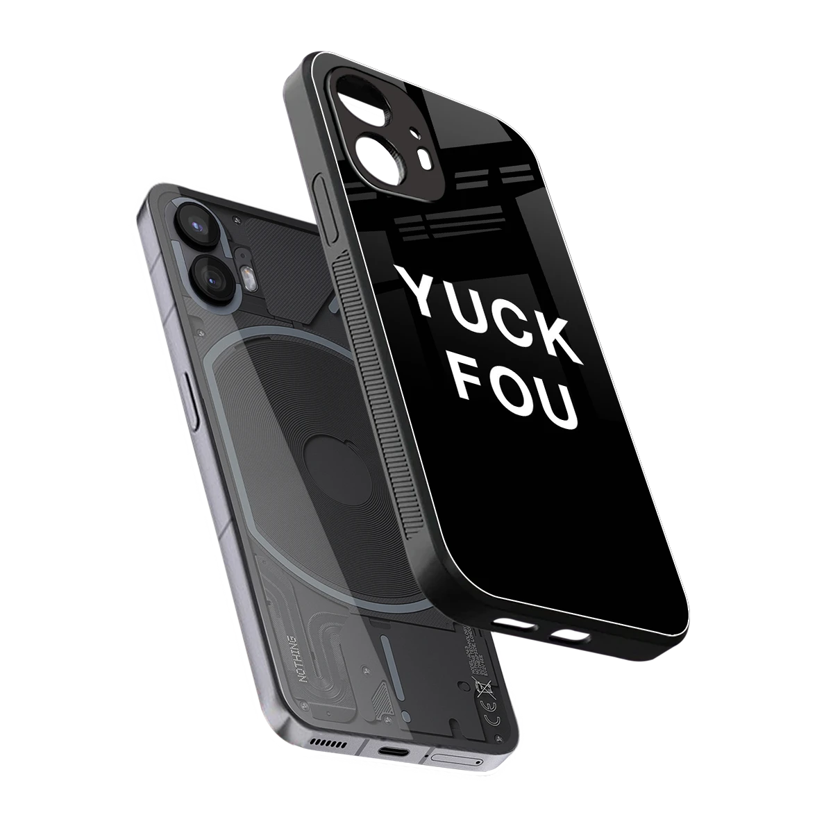 Yuck Fou sleek nothing phone 2 cover with tempered glass back and TPU edges