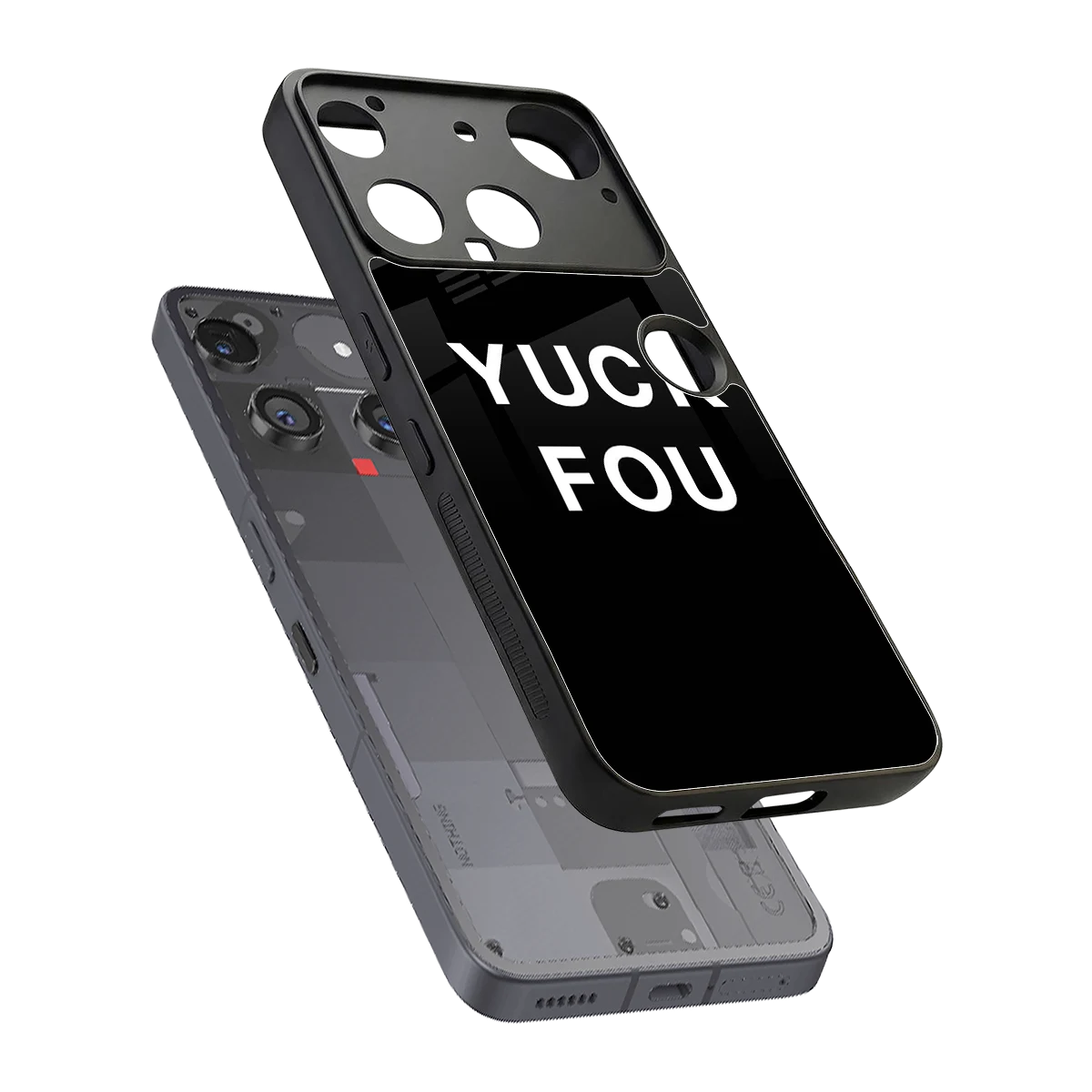 Yuck Fou sleek nothing phone 3 cover with tempered glass back and TPU edges