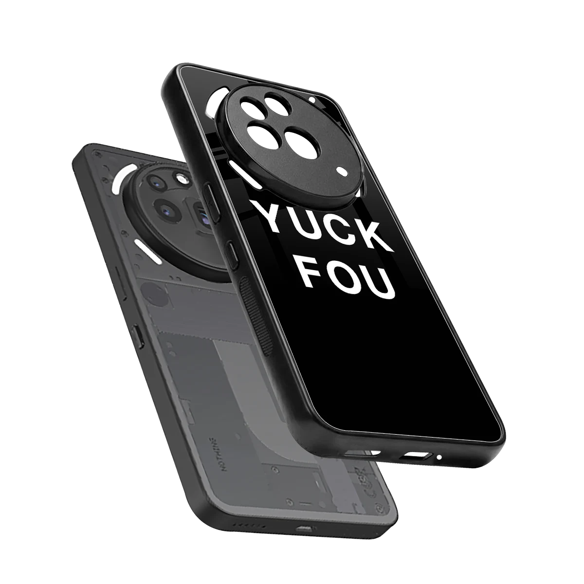 Yuck Fou sleek nothing phone 3a pro cover with tempered glass back and TPU edges