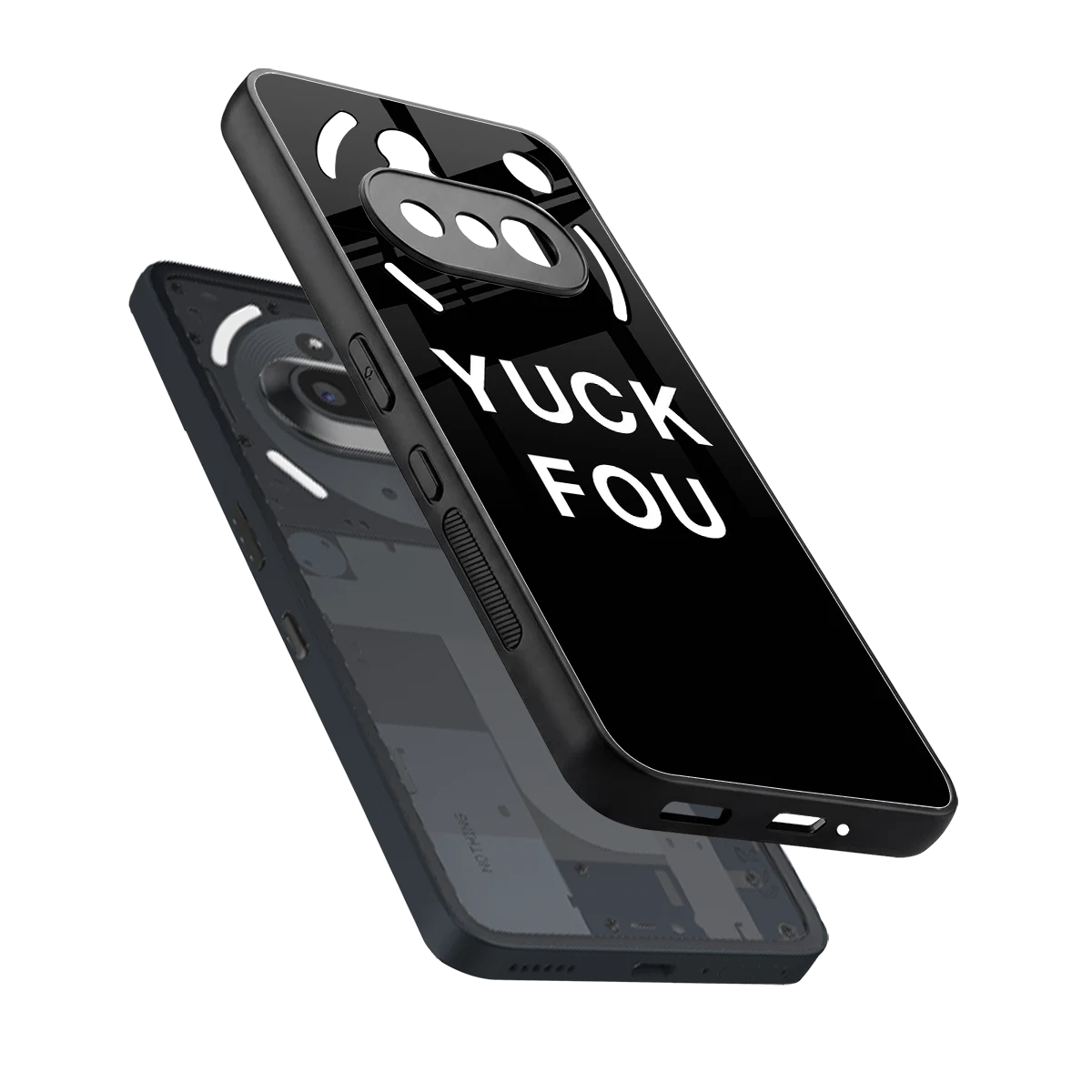 Yuck Fou sleek nothing phone 3a cover with tempered glass back and TPU edges