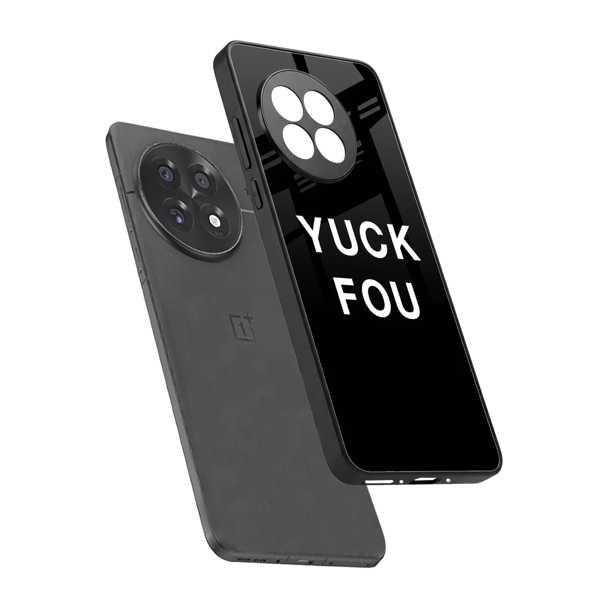 Yuck Fou sleek oneplus 13r cover with tempered glass back and TPU edges