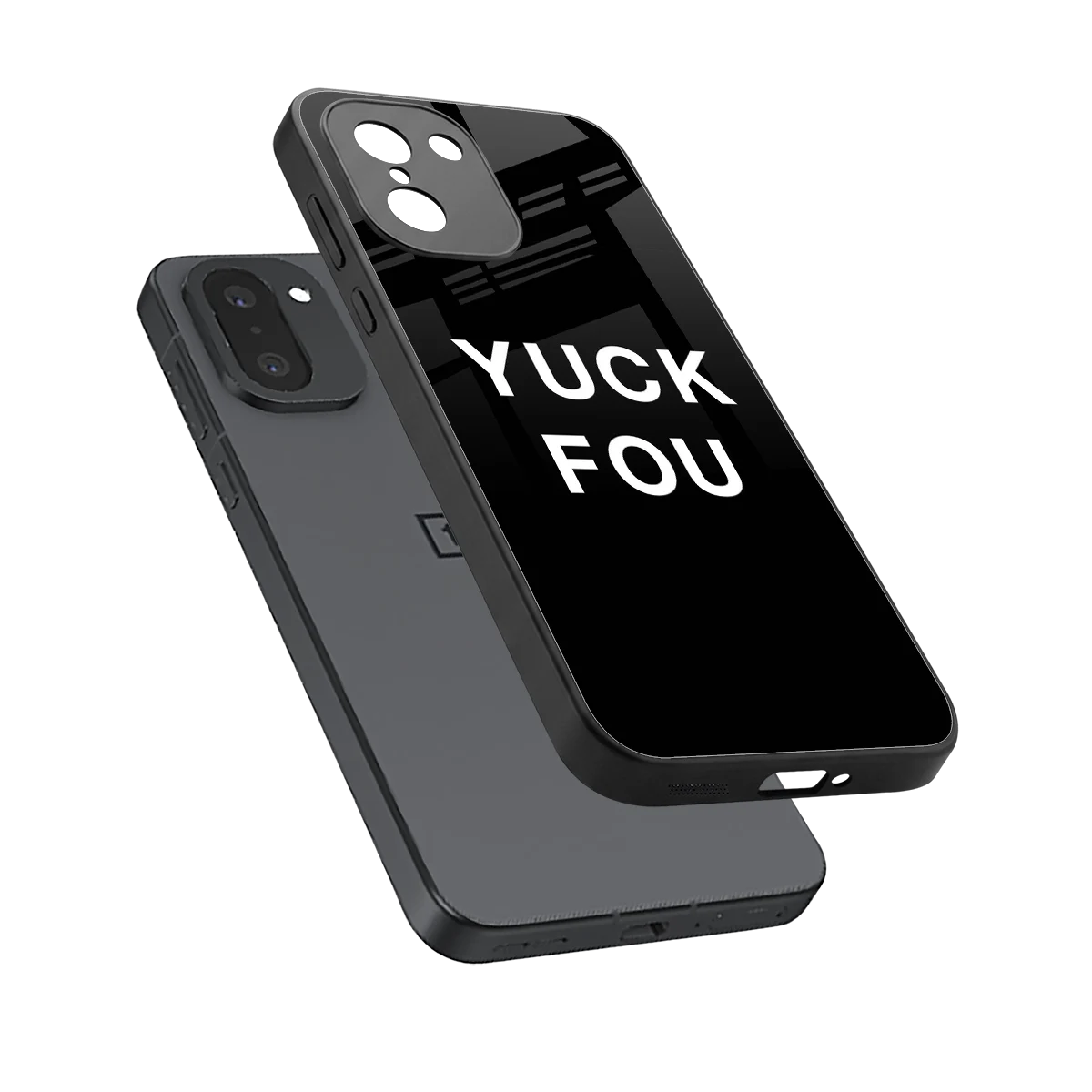 Yuck Fou sleek oneplus 15r cover with tempered glass back and TPU edges