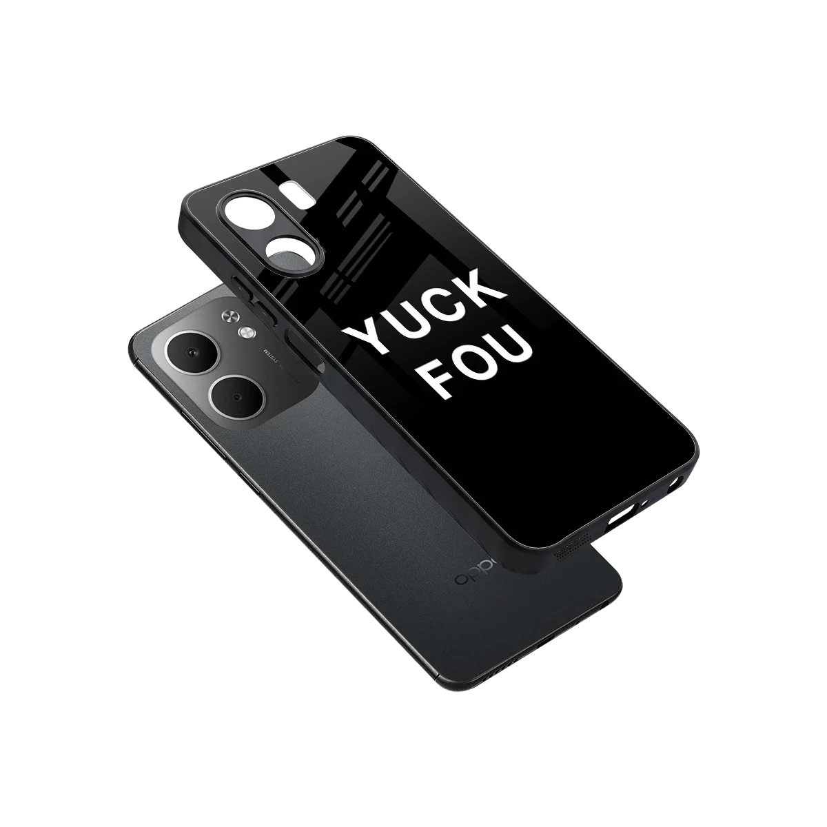 Yuck Fou sleek oppo a5x 5g cover with tempered glass back and TPU edges