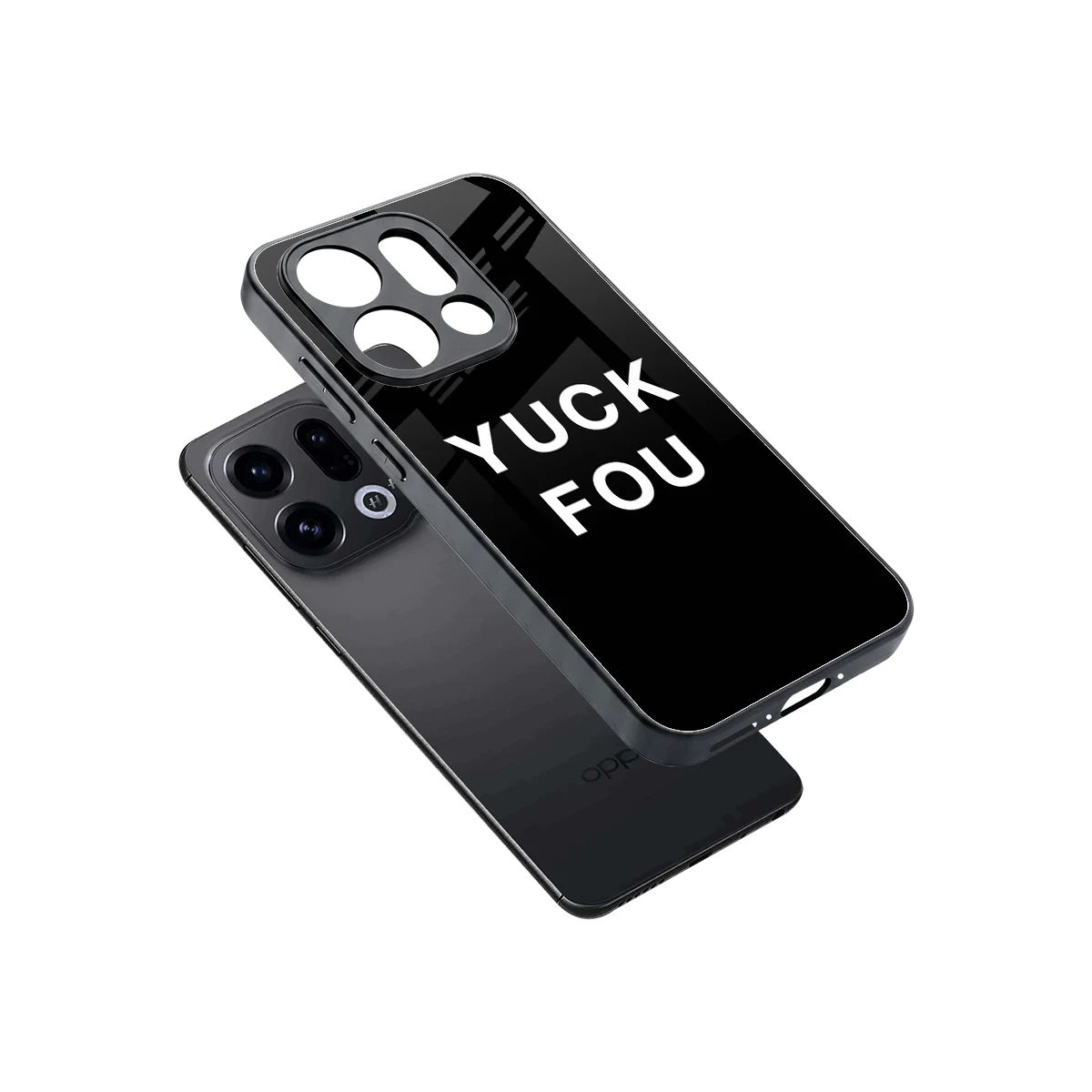 Yuck Fou sleek oppo find x9 cover with tempered glass back and TPU edges