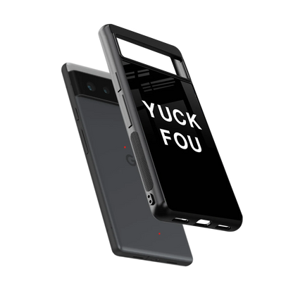 Yuck Fou sleek google pixel 6a cover with tempered glass back and TPU edges