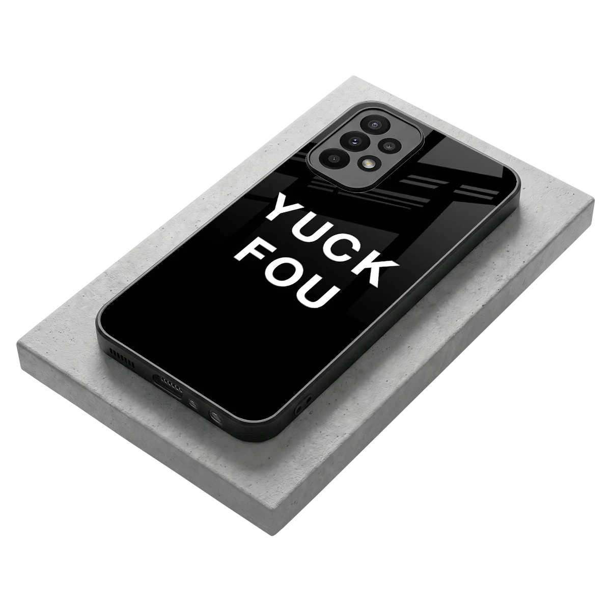 Yuck Fou stylish phone case for samsung galaxy a23 | glossy glass and slim fit