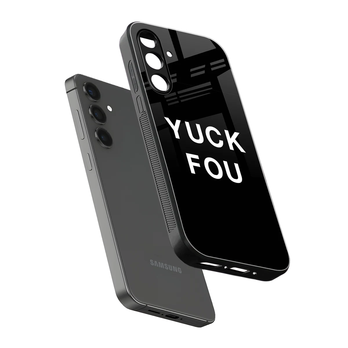 Yuck Fou sleek samsung galaxy a55 5g cover with tempered glass back and TPU edges