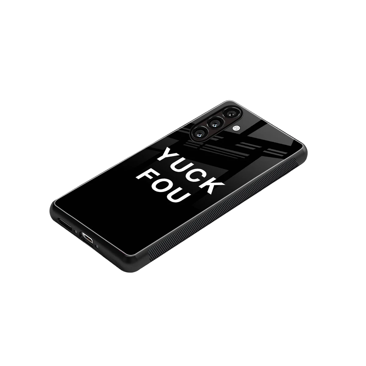 Yuck Fou stylish phone case for samsung galaxy a55 5g | glossy glass and slim fit