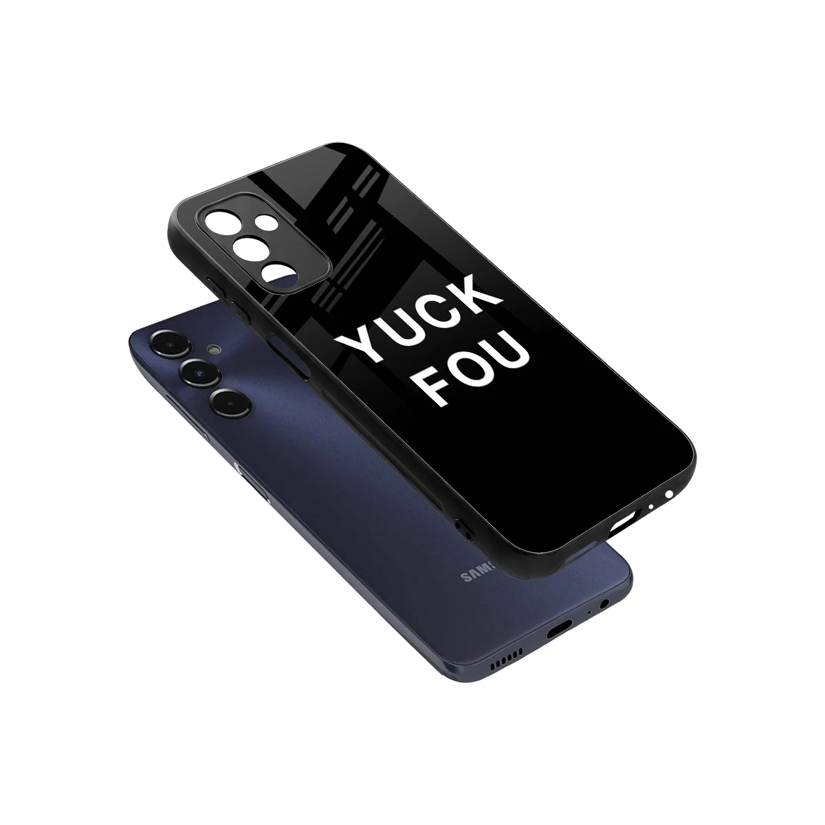 Yuck Fou sleek samsung galaxy m14 5g cover with tempered glass back and TPU edges