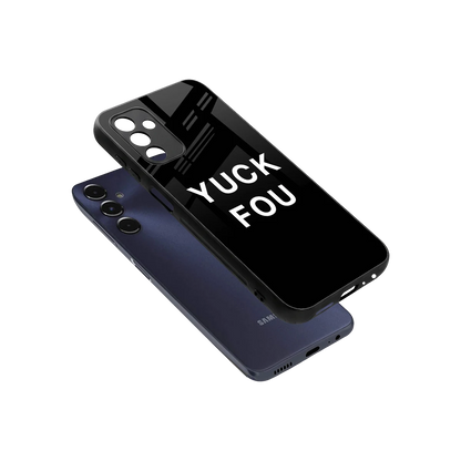 Yuck Fou sleek samsung galaxy m14 5g cover with tempered glass back and TPU edges