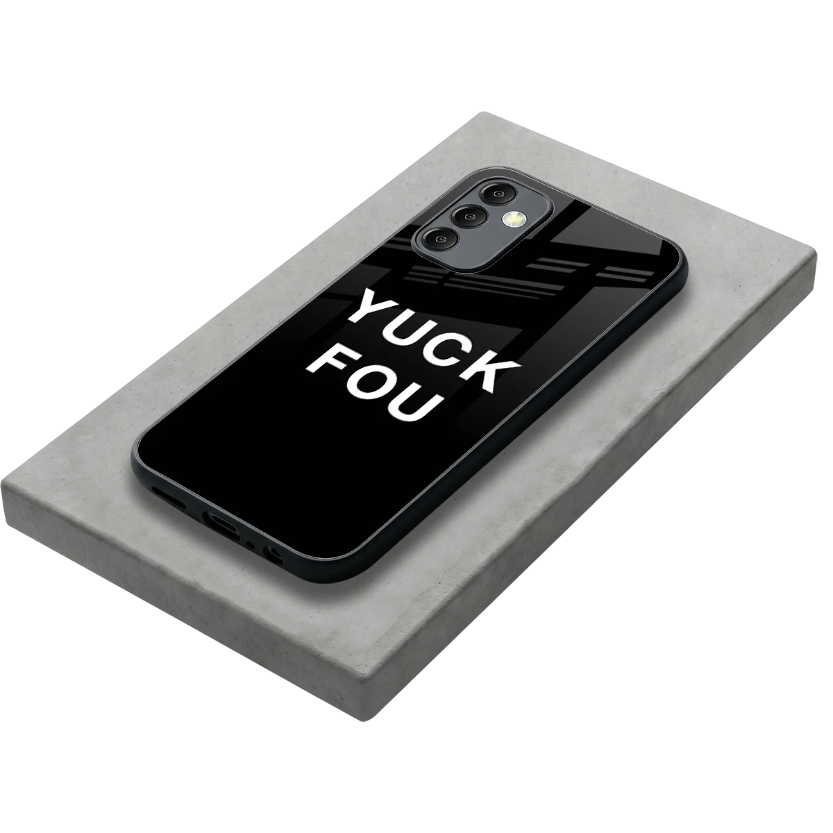 Yuck Fou stylish phone case for samsung galaxy m14 5g | glossy glass and slim fit