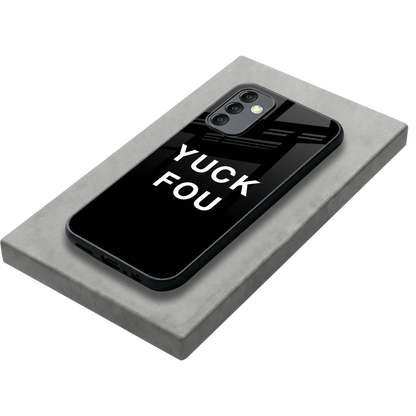 Yuck Fou stylish phone case for samsung galaxy m14 5g | glossy glass and slim fit