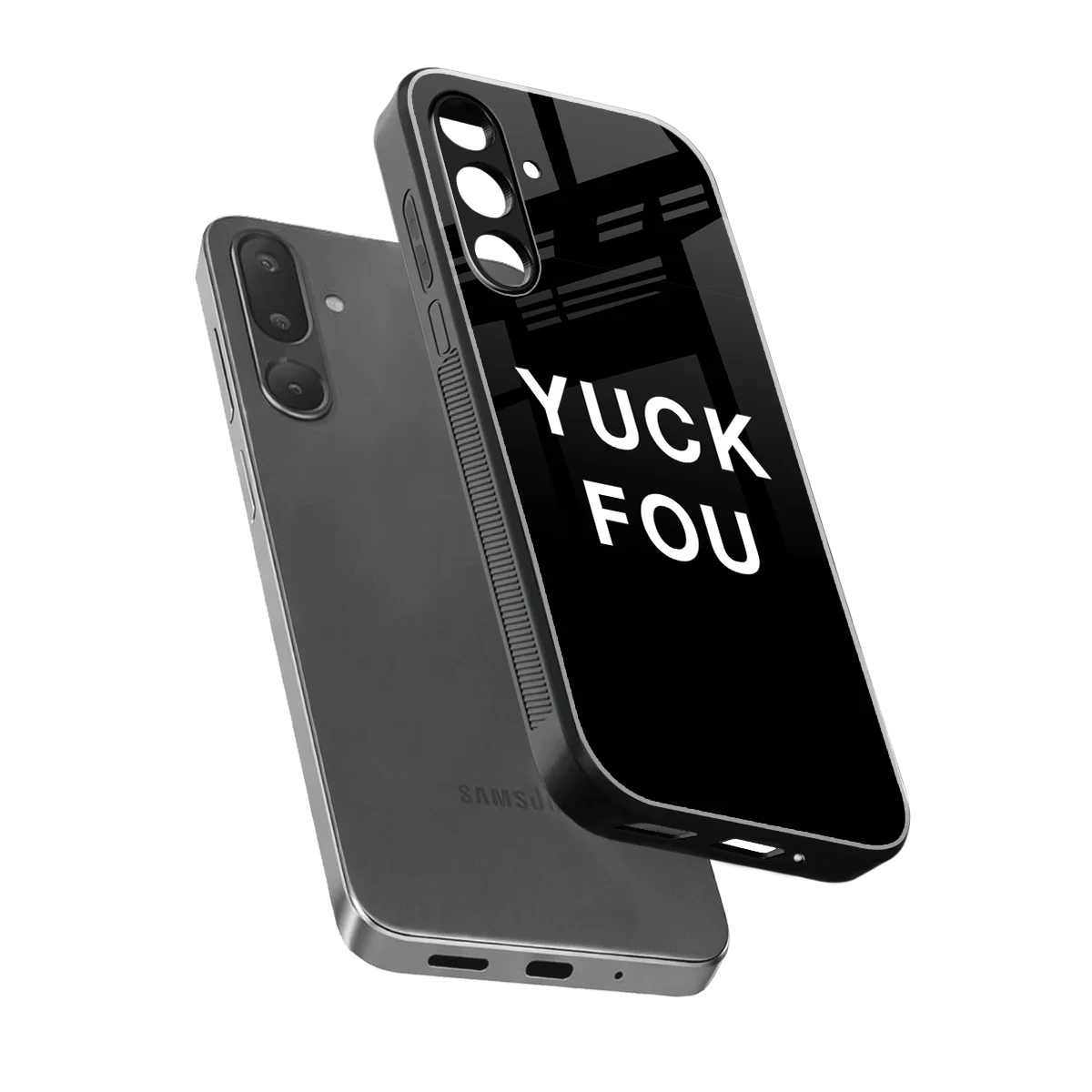 Yuck Fou sleek samsung galaxy m56 5g cover with tempered glass back and TPU edges