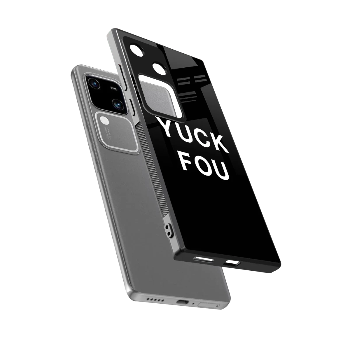 Yuck Fou sleek vivo v30 cover with tempered glass back and TPU edges