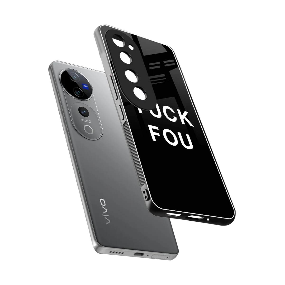 Yuck Fou sleek vivo v40 pro cover with tempered glass back and TPU edges