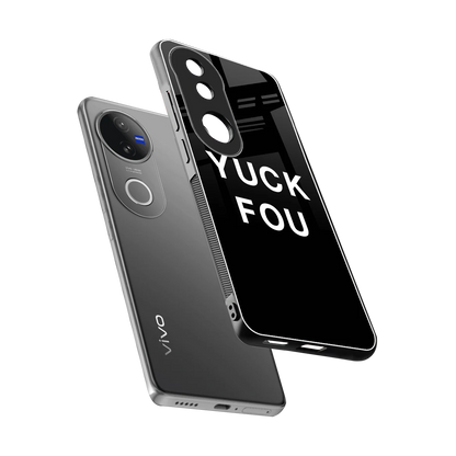 Yuck Fou sleek vivo v50 cover with tempered glass back and TPU edges