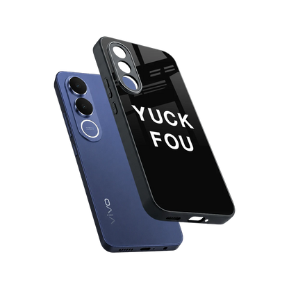 Yuck Fou sleek vivo v70 fe cover with tempered glass back and TPU edges