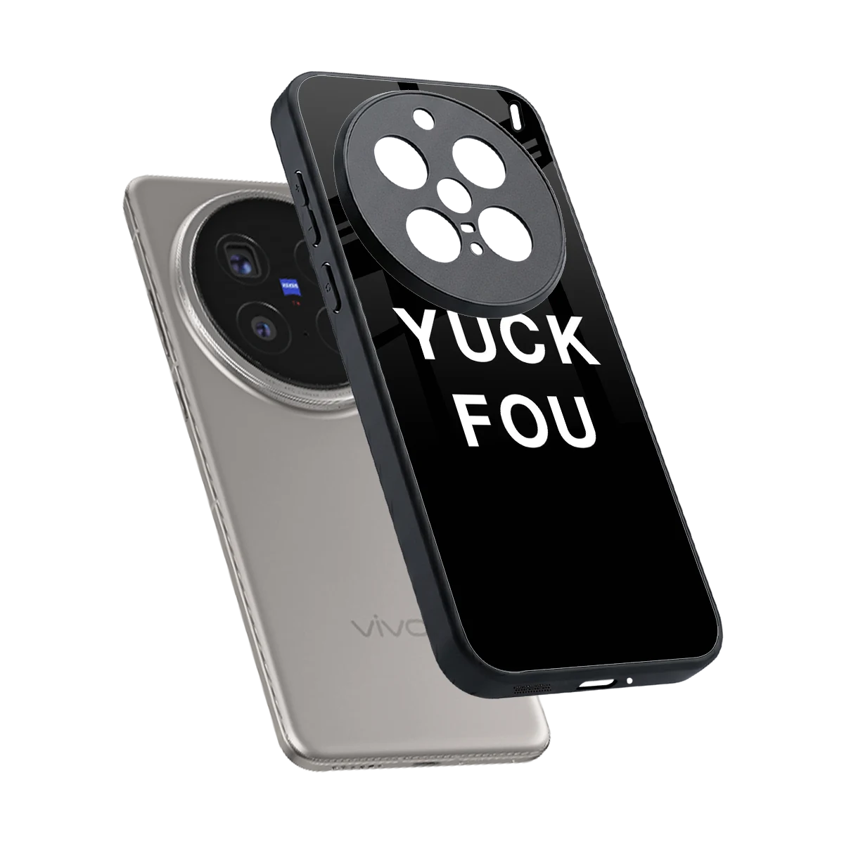 Yuck Fou sleek vivo x200 pro cover with tempered glass back and TPU edges