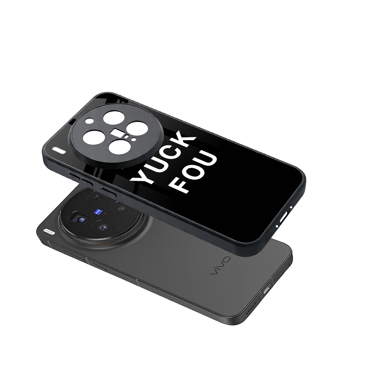 Yuck Fou sleek vivo x300 pro cover with tempered glass back and TPU edges
