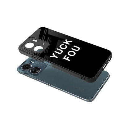 Yuck Fou sleek vivo y16 cover with tempered glass back and TPU edges